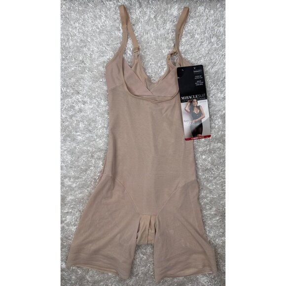 Miraclesuit Women's Sheer Shapewear Open Bust Mid-Thigh Slimmer Size Med - Picture 2 of 8